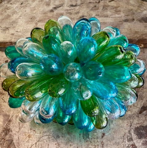Syrian Glass Cluster Lamp - Turquoise Clear Emeraude Olive