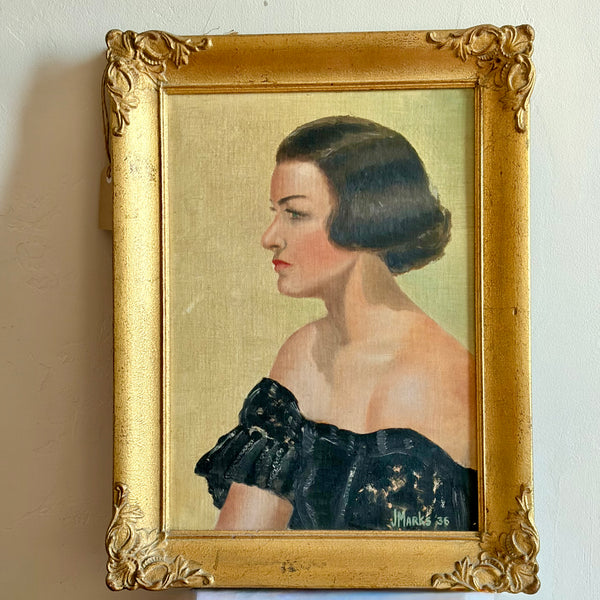1936 Female Portrait Oil Painting