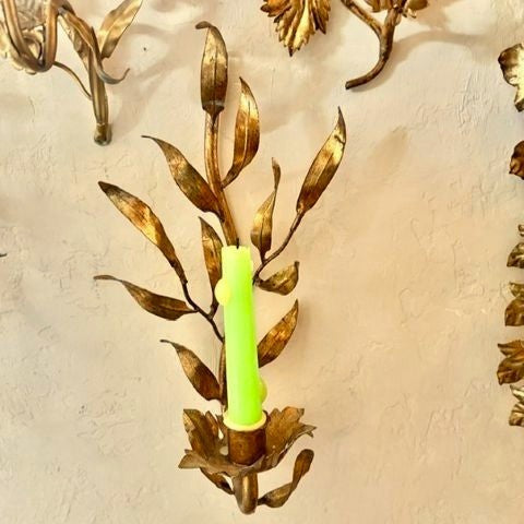 Vintage Italian Gilt Leaf Sconce