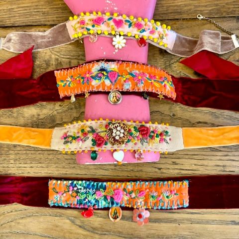 Embroidered Choker/Bracelet