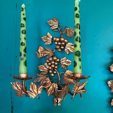 Italian Gilt Grape 2 Candle Sconce