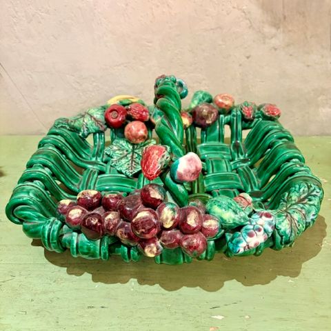 Vintage French Ceramic Basket