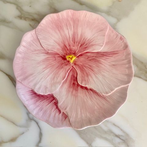 Italian Majolica Pansy Plate 21cm