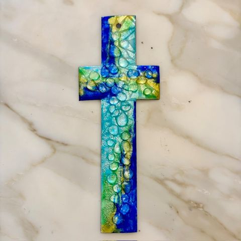 Vintage Limoges Cross Turquoise