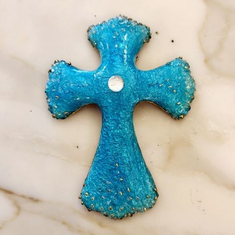 Vintage Limoges Cross Blue
