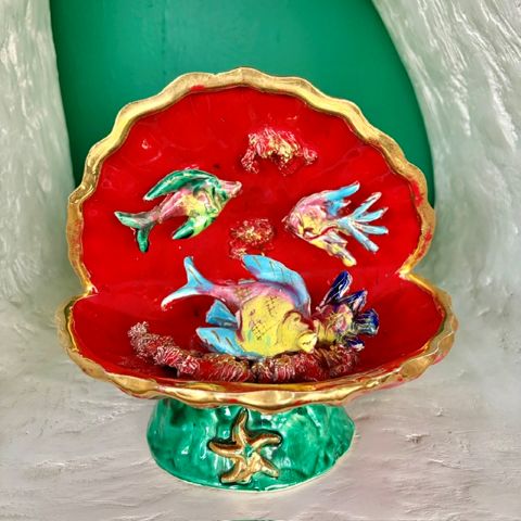 Vintage French Clam Shell Lamp