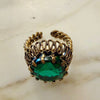 Vintage German Cocktail Ring Green