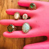 Vintage German Cocktail Ring Green