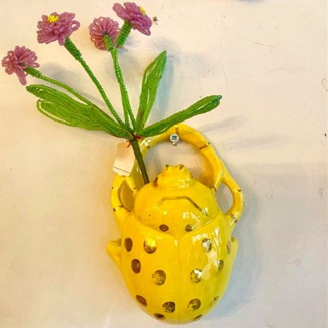 Vintage French Ladybug Wall Vase