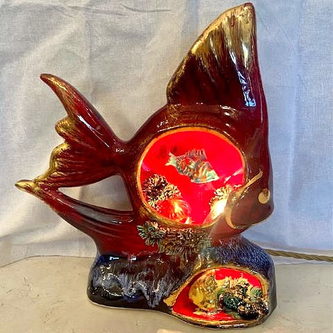 Vintage French Fish Lamp