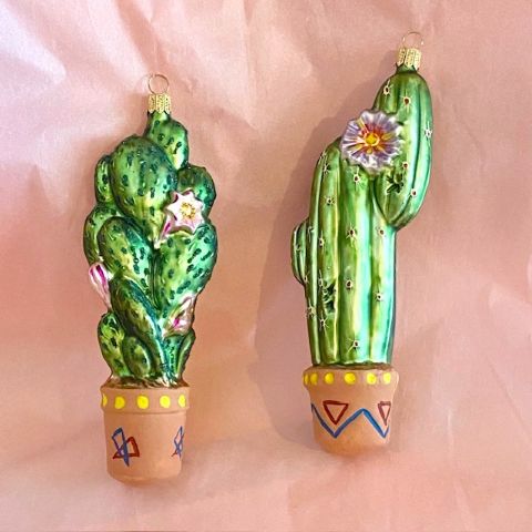 Glass Xmas Ornament- Cactus