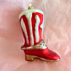Vintage Glass Xmas Ornaments - Cowboy Boot