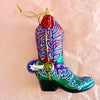 Vintage Glass Xmas Ornaments - Cowboy Boot