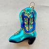 Vintage Glass Xmas Ornaments - Cowboy Boot Sml