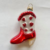 Vintage Glass Xmas Ornaments - Cowboy Boot Sml