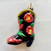Vintage Glass Xmas Ornaments - Cowboy Boot Sml