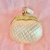 Glass Xmas Ornament- Quilted Handbag