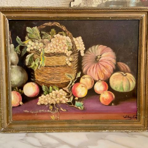 Antique French Still Life Oil