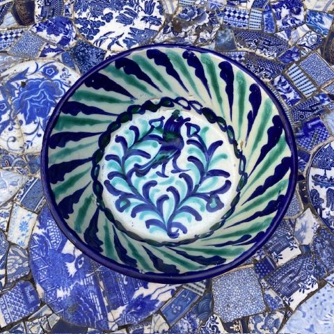 Vintage Spanish Bowl with Bird