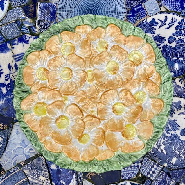Italian Majolica Flower Plate