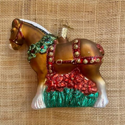 Glass Xmas Ornament- Horse