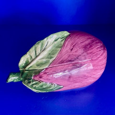 Italian Majolica Lidded Box Eggplant