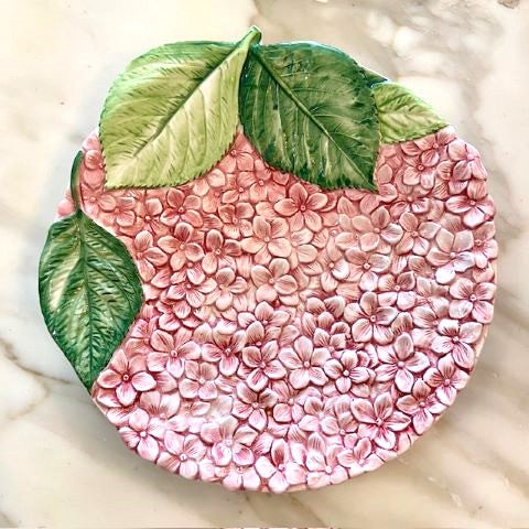 Italian Majolica Hydrangea Plate
