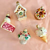 Vintage Glass Xmas Ornaments - Cake