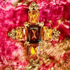 Vintage Jewelled Cross Brooch
