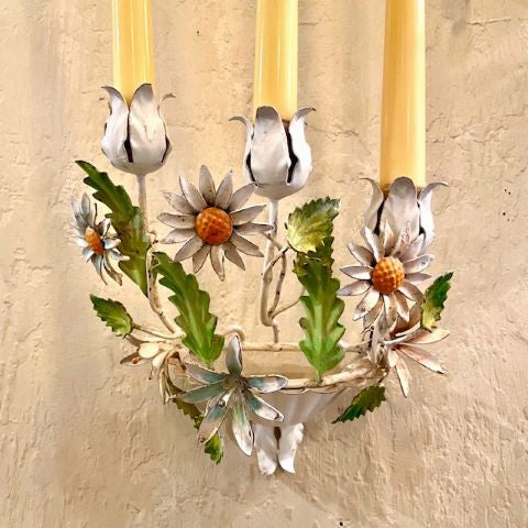 Vintage Daisy Candle Sconce (2)