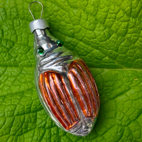 Vintage Glass Xmas Ornaments - Beetle