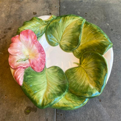 Italian Majolica Hibiscus Bowl