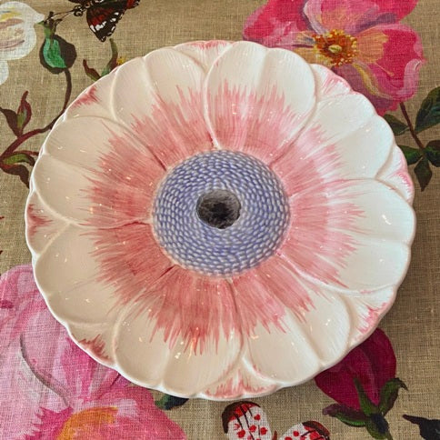 Italian Majolica Flower Plate 22cm