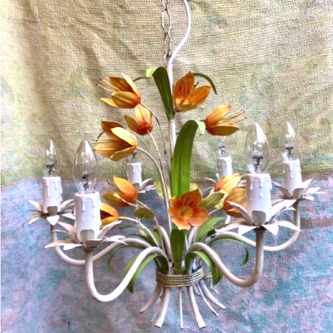 1950's French Lily Chandelier
